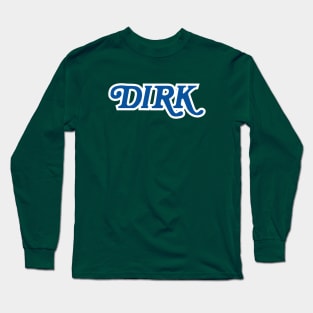 Dirk Mavs Retro Logo Blue Long Sleeve T-Shirt